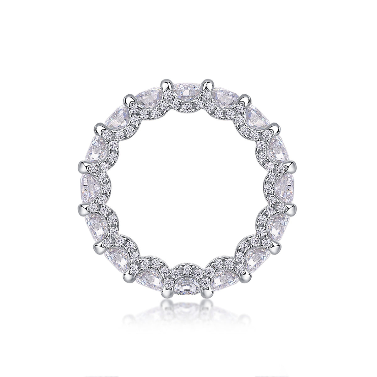 Ferris Moissanite Eternity Band Ring in Sterling Silver