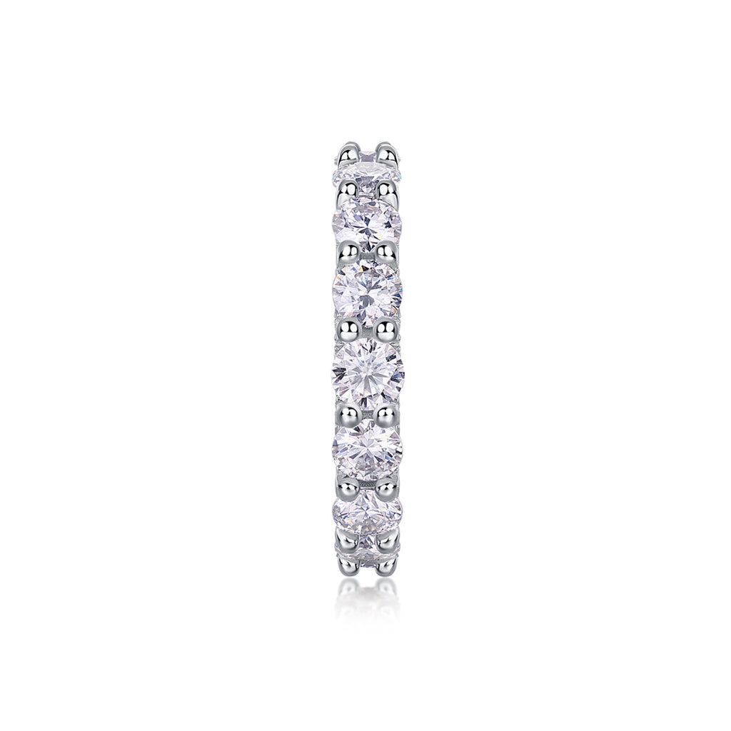 Ferris Moissanite Eternity Band Ring in Sterling Silver