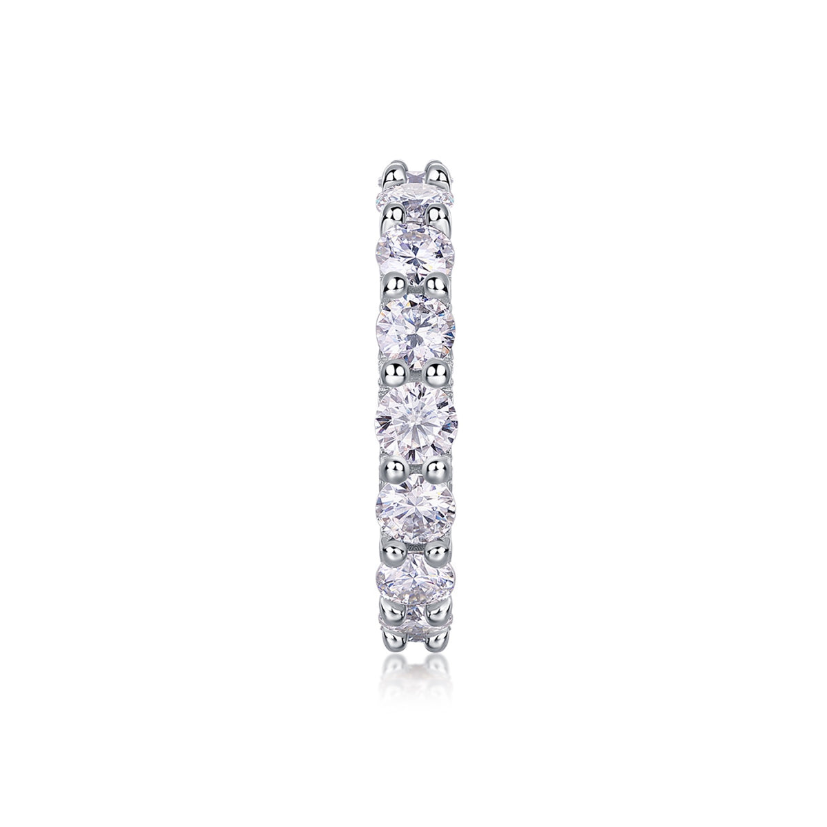 Ferris Moissanite Eternity Band Ring in Sterling Silver