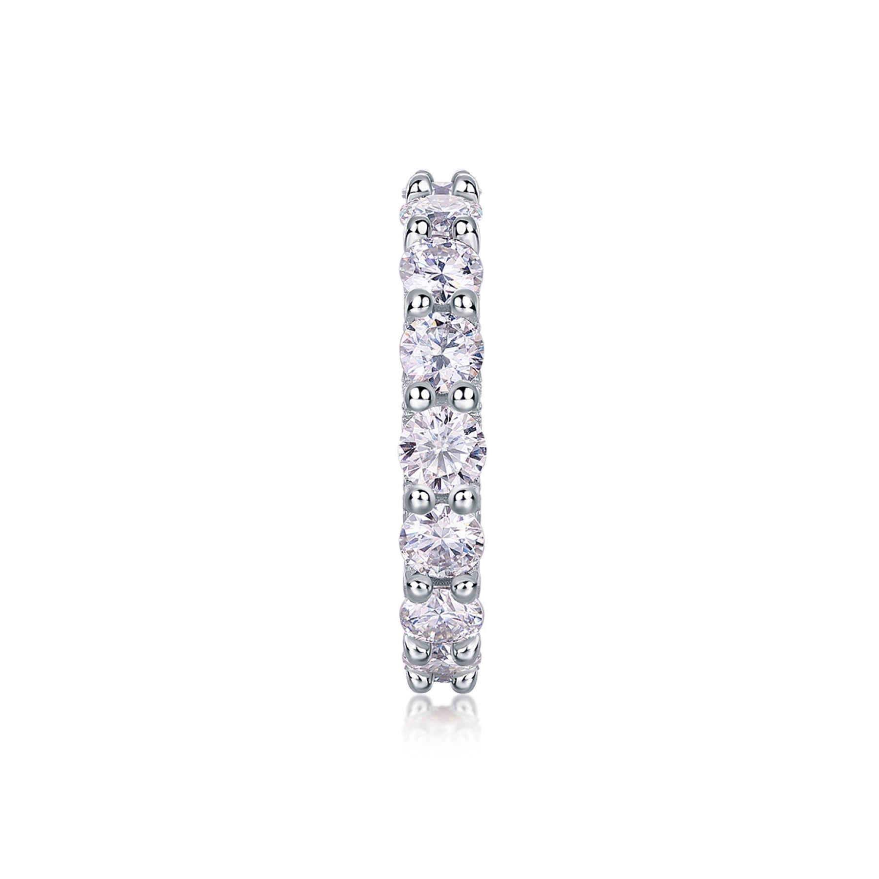 Ferris Moissanite Eternity Band Ring in Sterling Silver