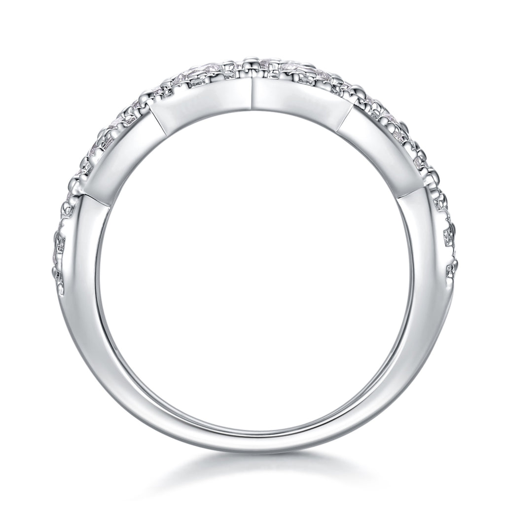Lace Moissanite Band Ring in Sterling Silver