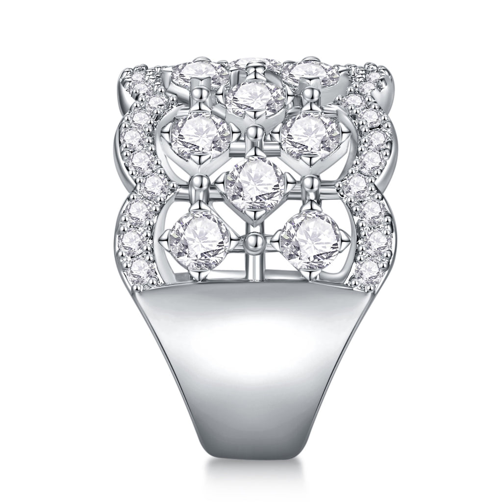 Lace Moissanite Band Ring in Sterling Silver