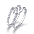 Interlock Moissanite Band Ring in Sterling Silver
