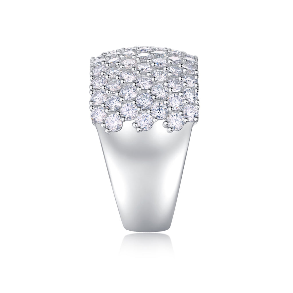 Vivid Moissanite Band Ring in Sterling Silver