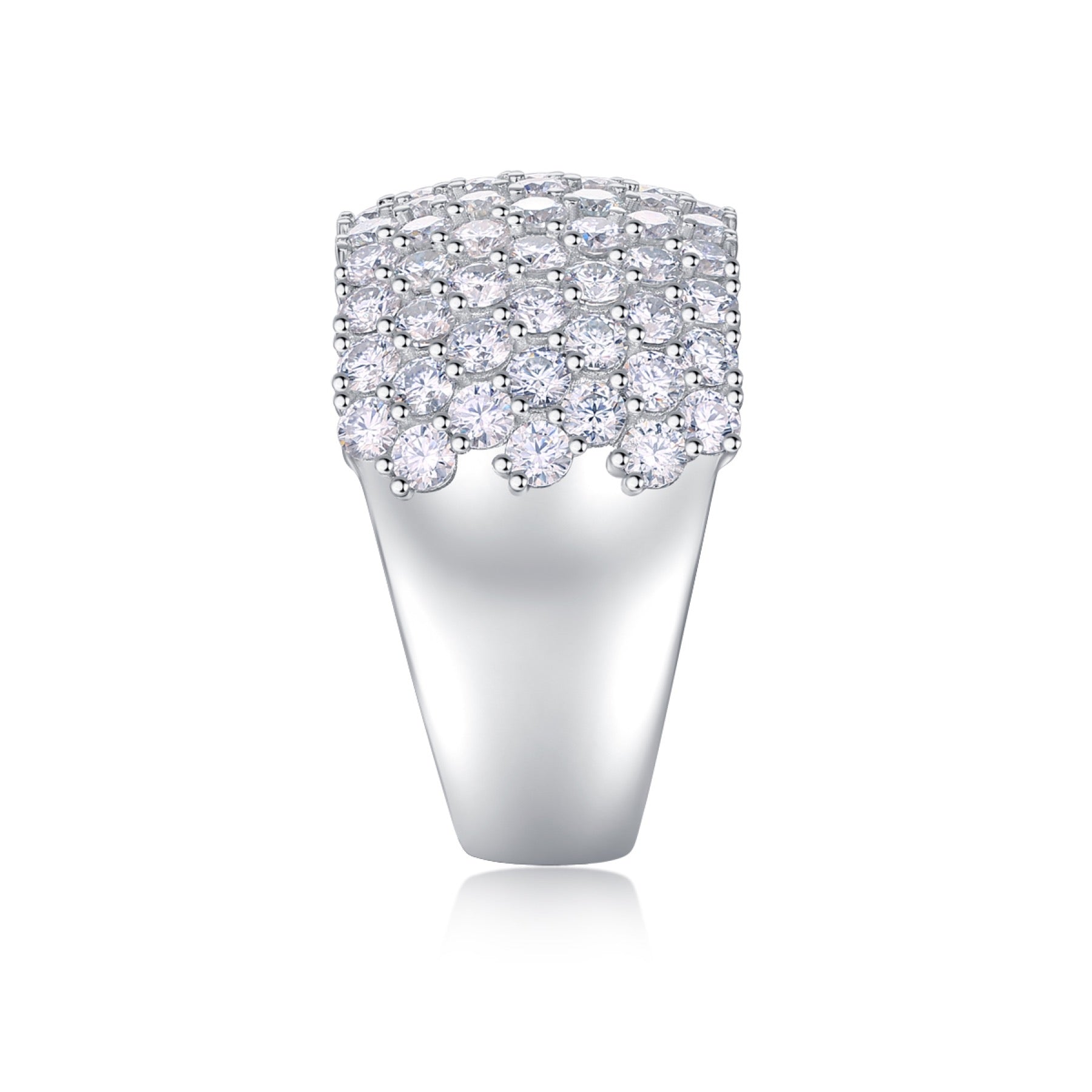 Vivid Moissanite Band Ring in Sterling Silver