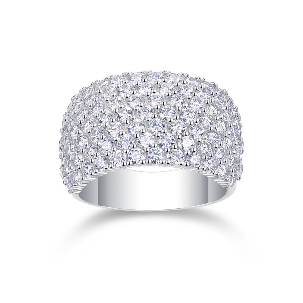 Vivid Moissanite Band Ring in Sterling Silver