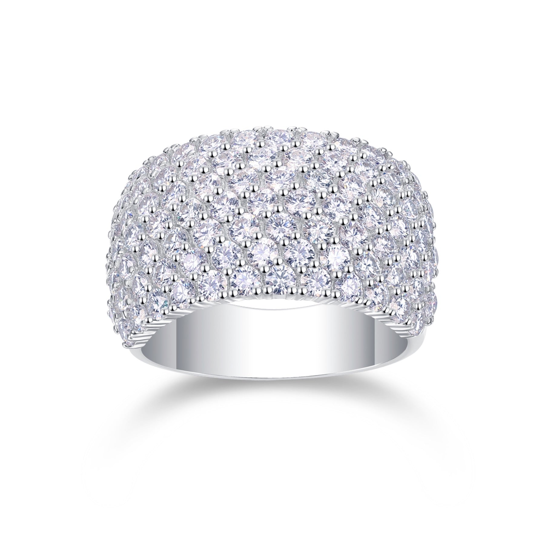 Vivid Moissanite Band Ring in Sterling Silver