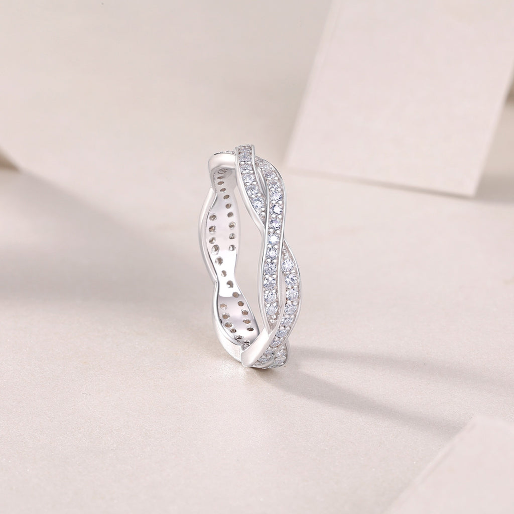 Dreamy Moissanite Band Ring in Sterling Silver