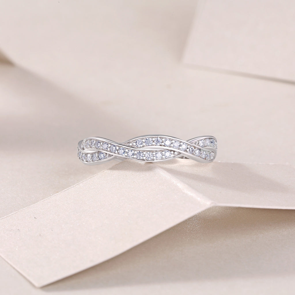 Dreamy Moissanite Band Ring in Sterling Silver