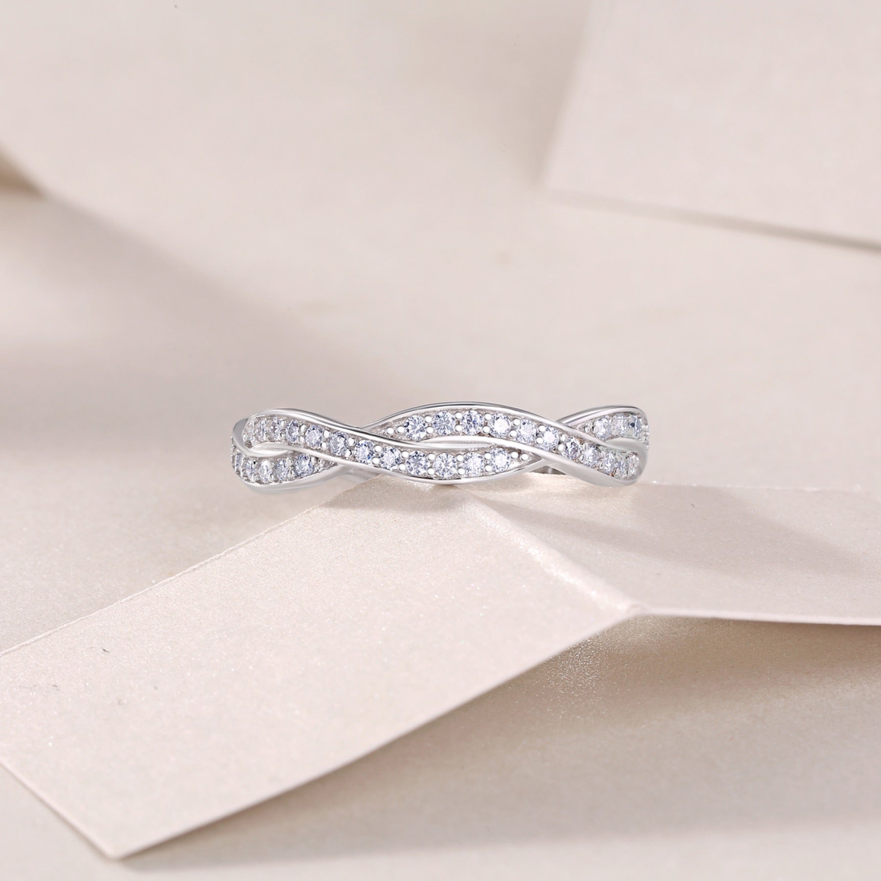 Dreamy Moissanite Band Ring in Sterling Silver