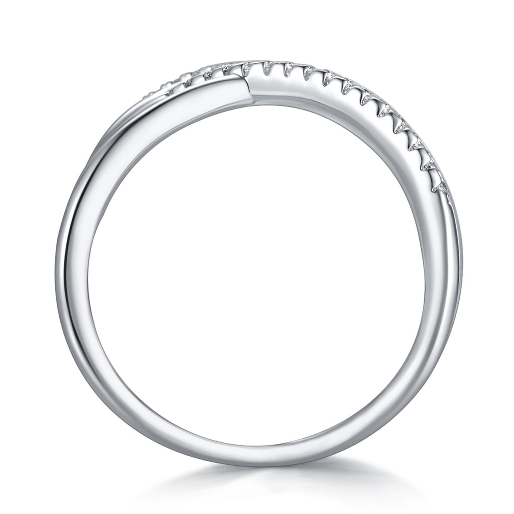 Gyre Moissanite Band Ring in Sterling Silver