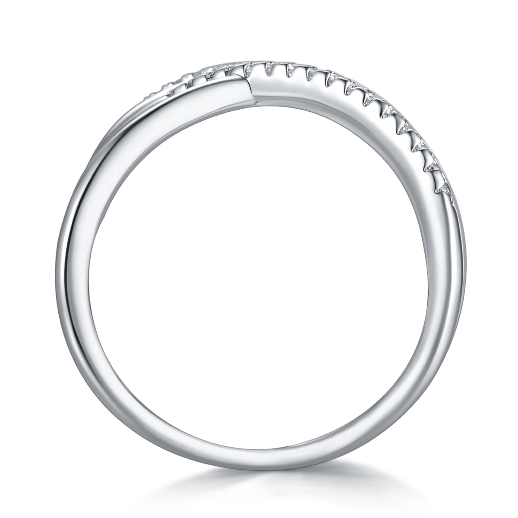 Gyre Moissanite Band Ring in Sterling Silver