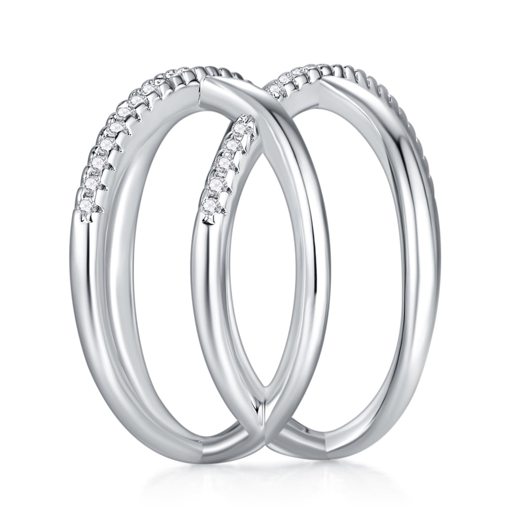 Gyre Moissanite Band Ring in Sterling Silver