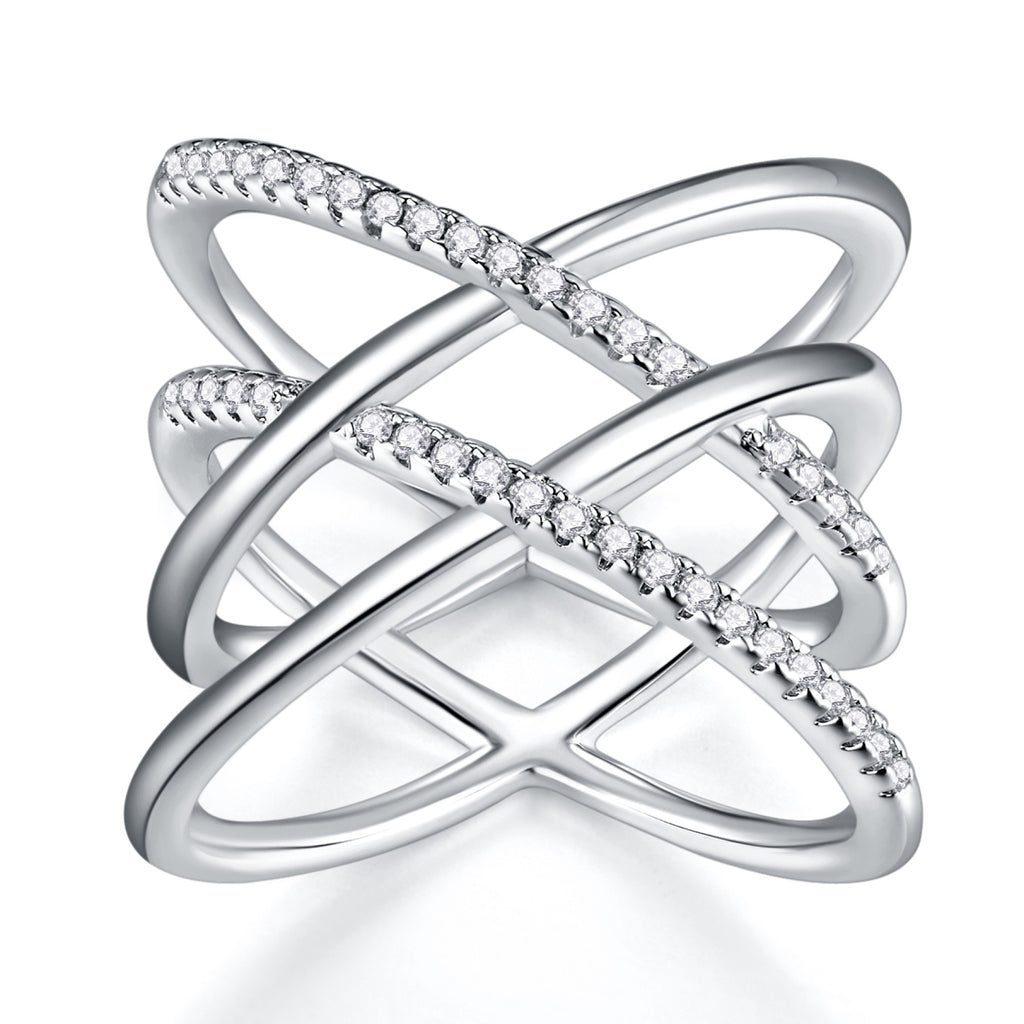 Gyre Moissanite Band Ring in Sterling Silver