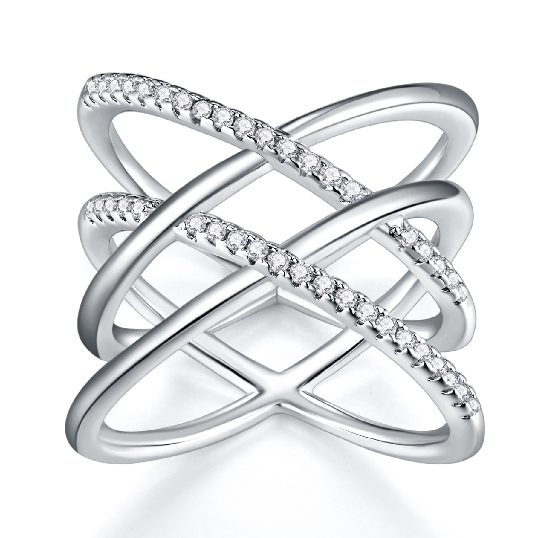 Gyre Moissanite Band Ring in Sterling Silver