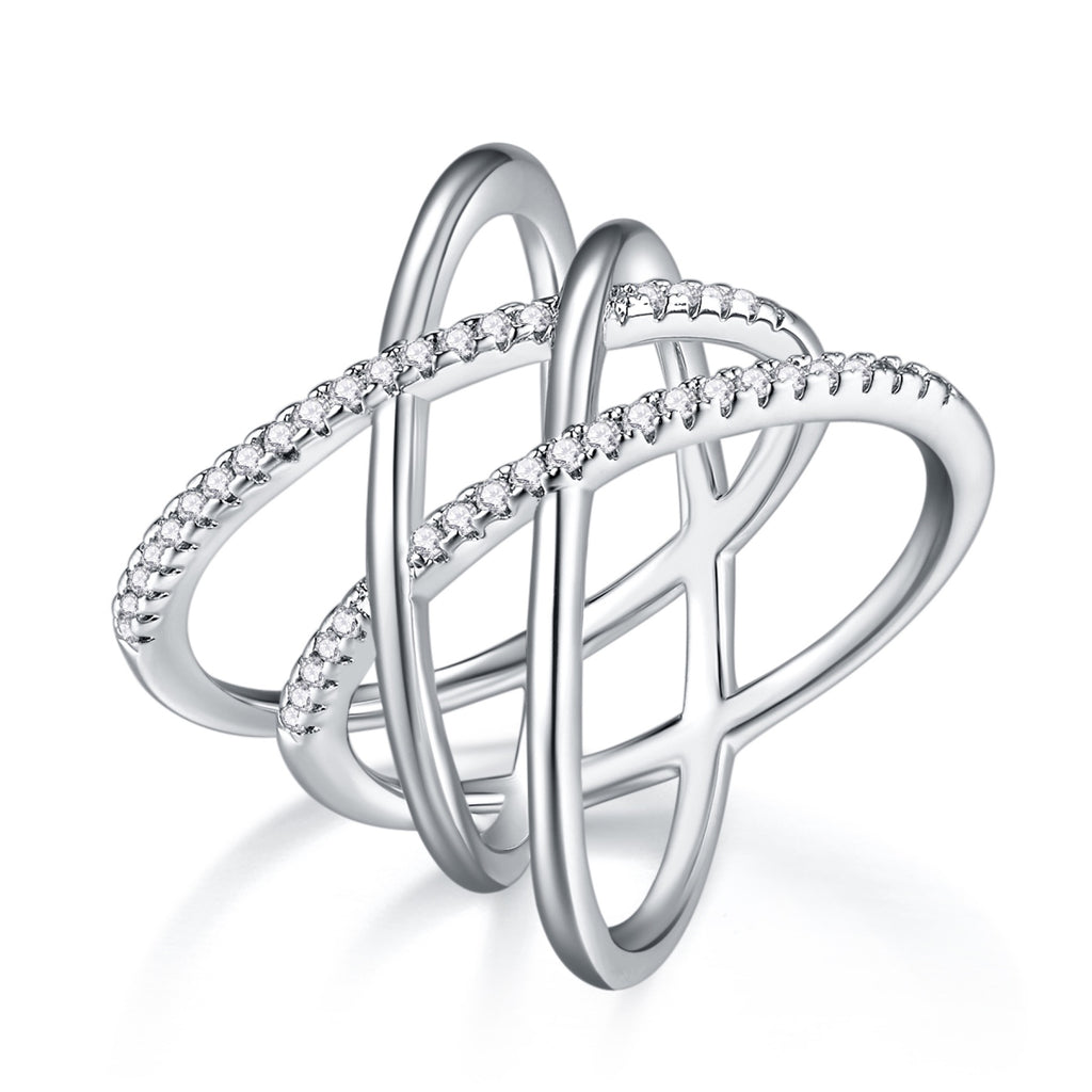 Gyre Moissanite Band Ring in Sterling Silver