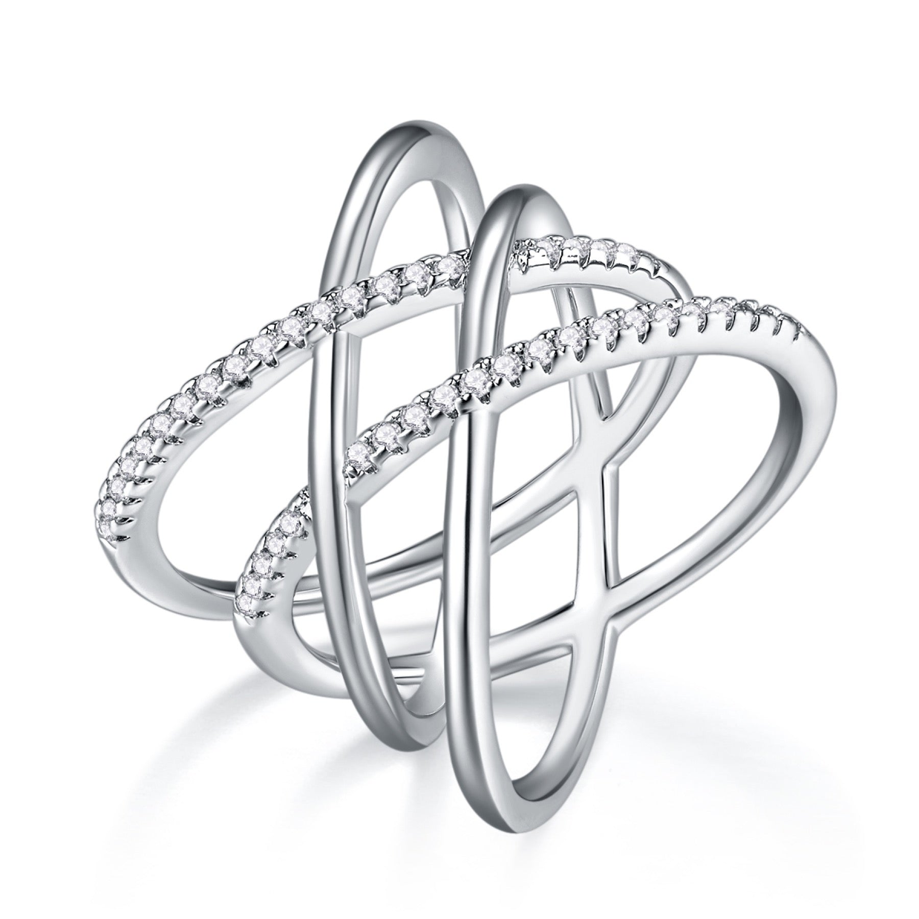 Gyre Moissanite Band Ring in Sterling Silver