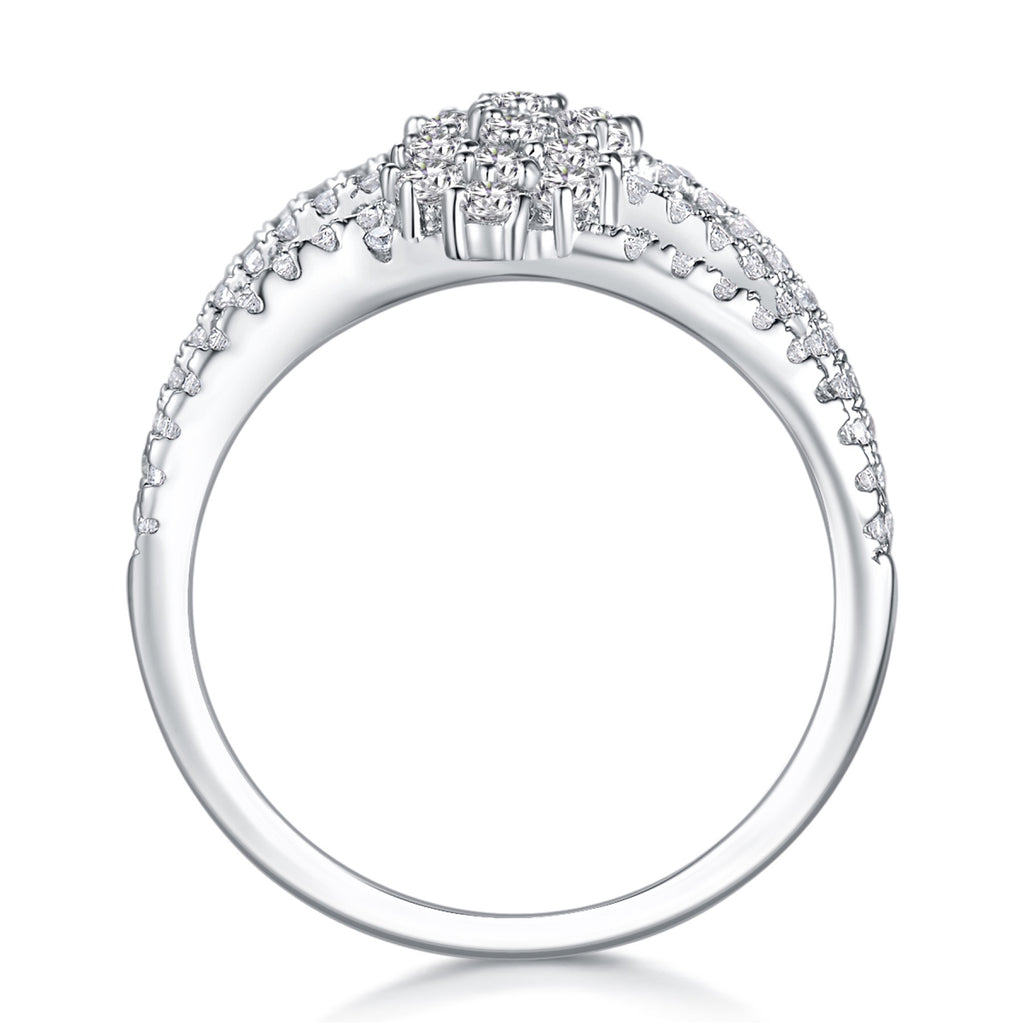 Winter Moissanite Band Ring in Sterling Silver