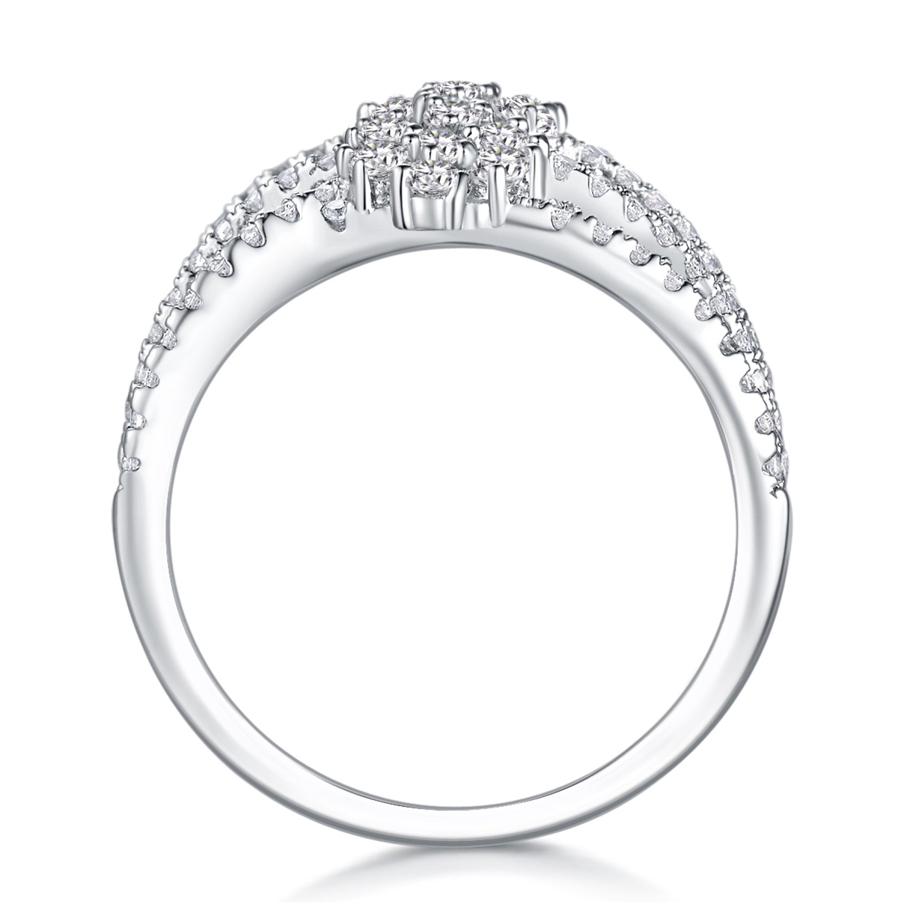 Winter Moissanite Band Ring in Sterling Silver