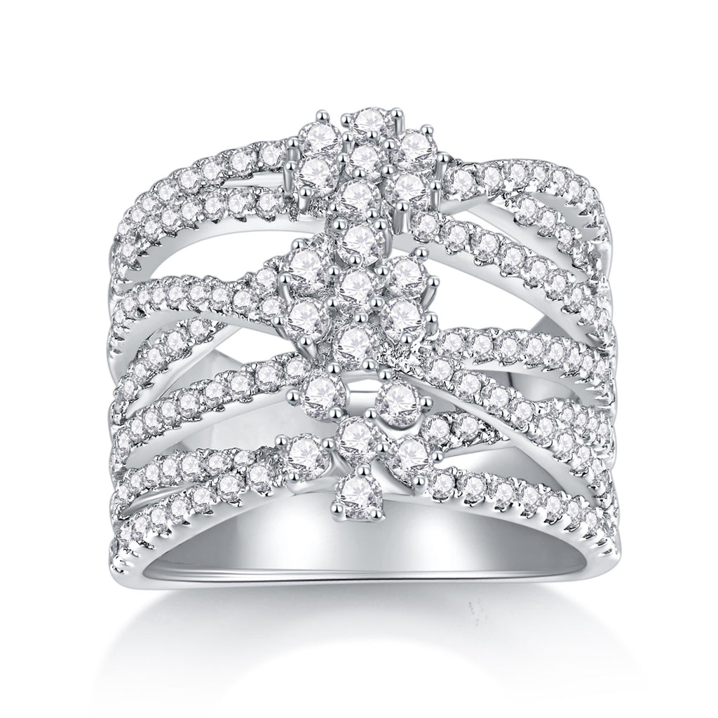Winter Moissanite Band Ring in Sterling Silver