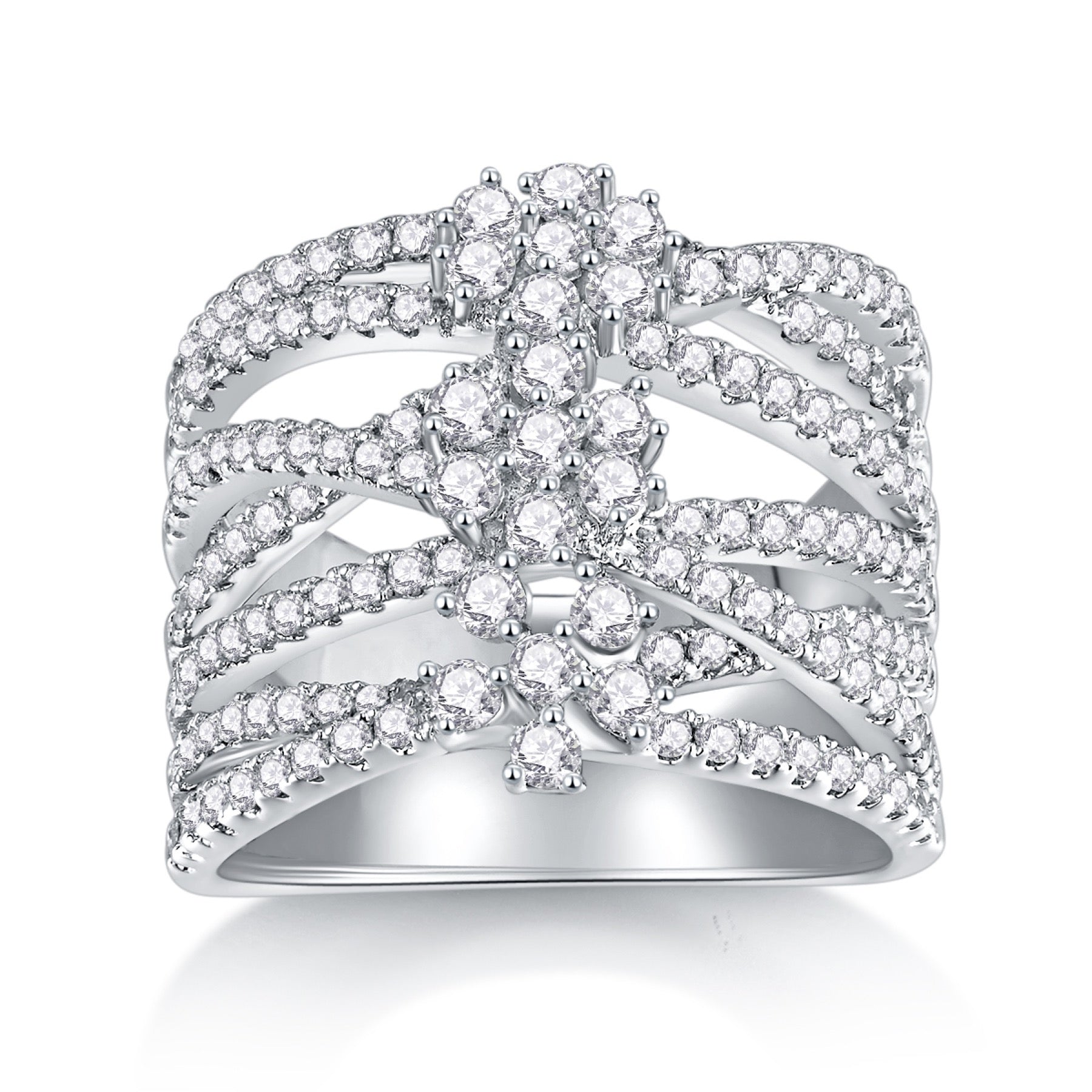Winter Moissanite Band Ring in Sterling Silver