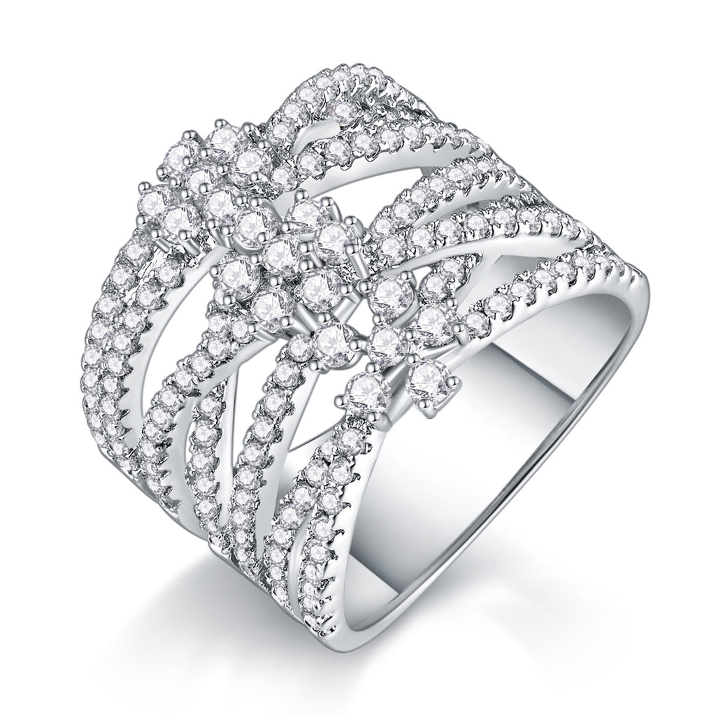 Winter Moissanite Band Ring in Sterling Silver
