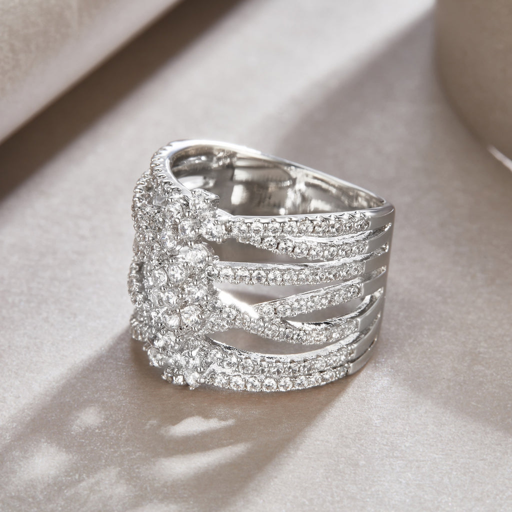 Winter Moissanite Band Ring in Sterling Silver