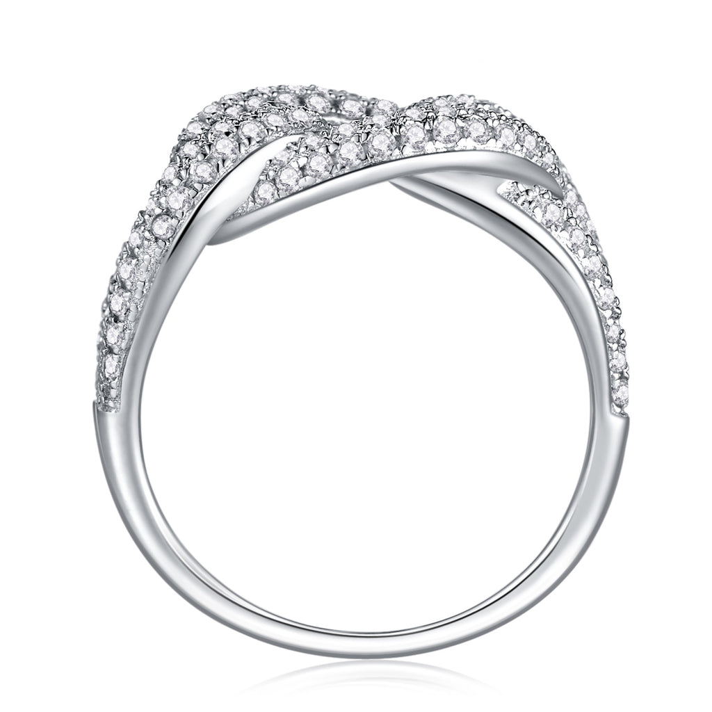 Borealis Moissanite Band Ring in Sterling Silver
