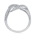 Borealis Moissanite Band Ring in Sterling Silver