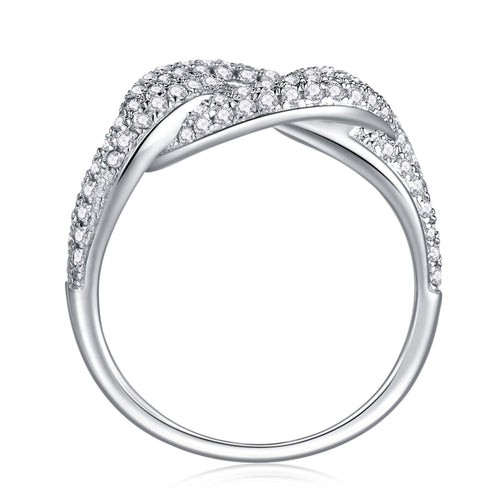 Borealis Moissanite Band Ring in Sterling Silver