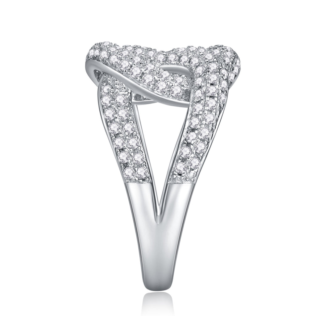 Borealis Moissanite Band Ring in Sterling Silver