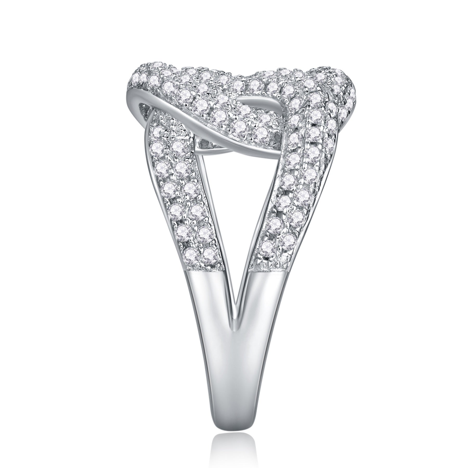 Borealis Moissanite Band Ring in Sterling Silver