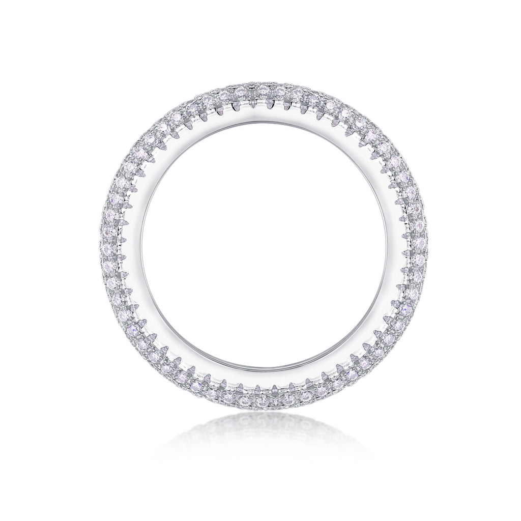 Moonshadow Moissanite Band Ring in Sterling Silver