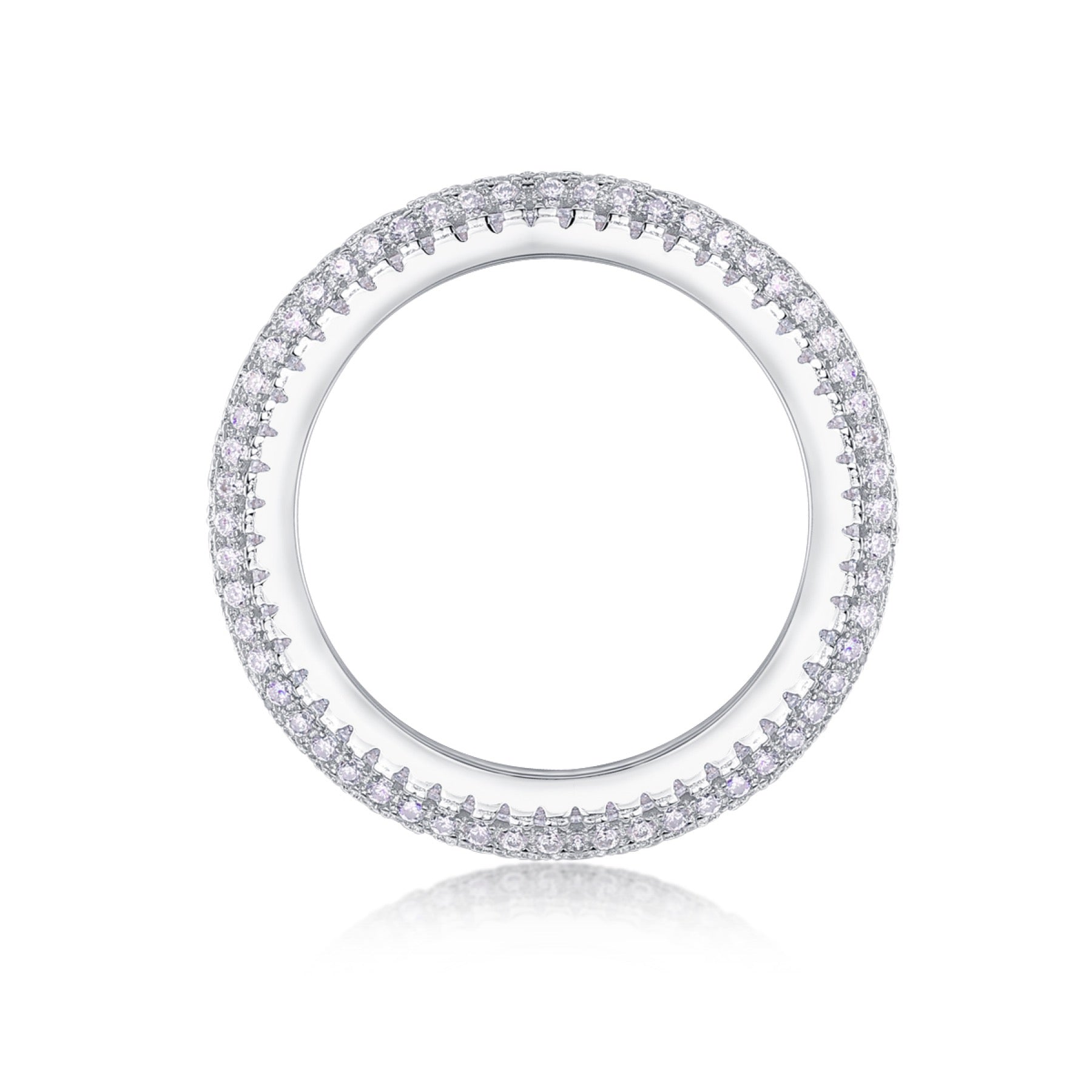 Moonshadow Moissanite Band Ring in Sterling Silver