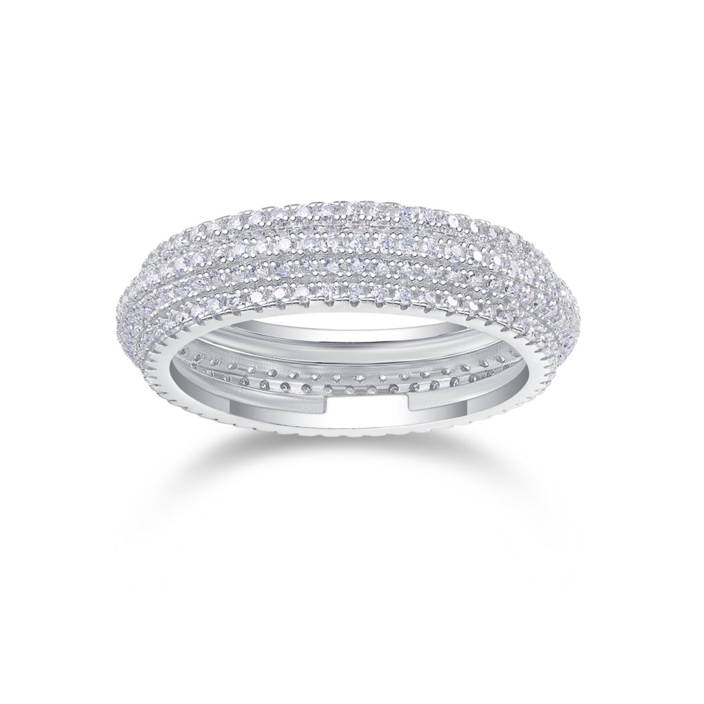Moonshadow Moissanite Band Ring in Sterling Silver
