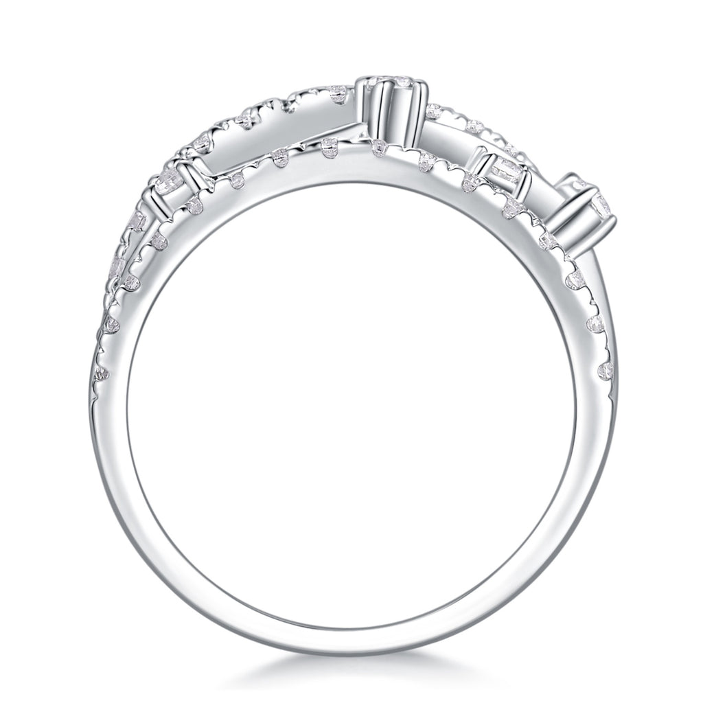Ark Moissanite Band Ring in Sterling Silver