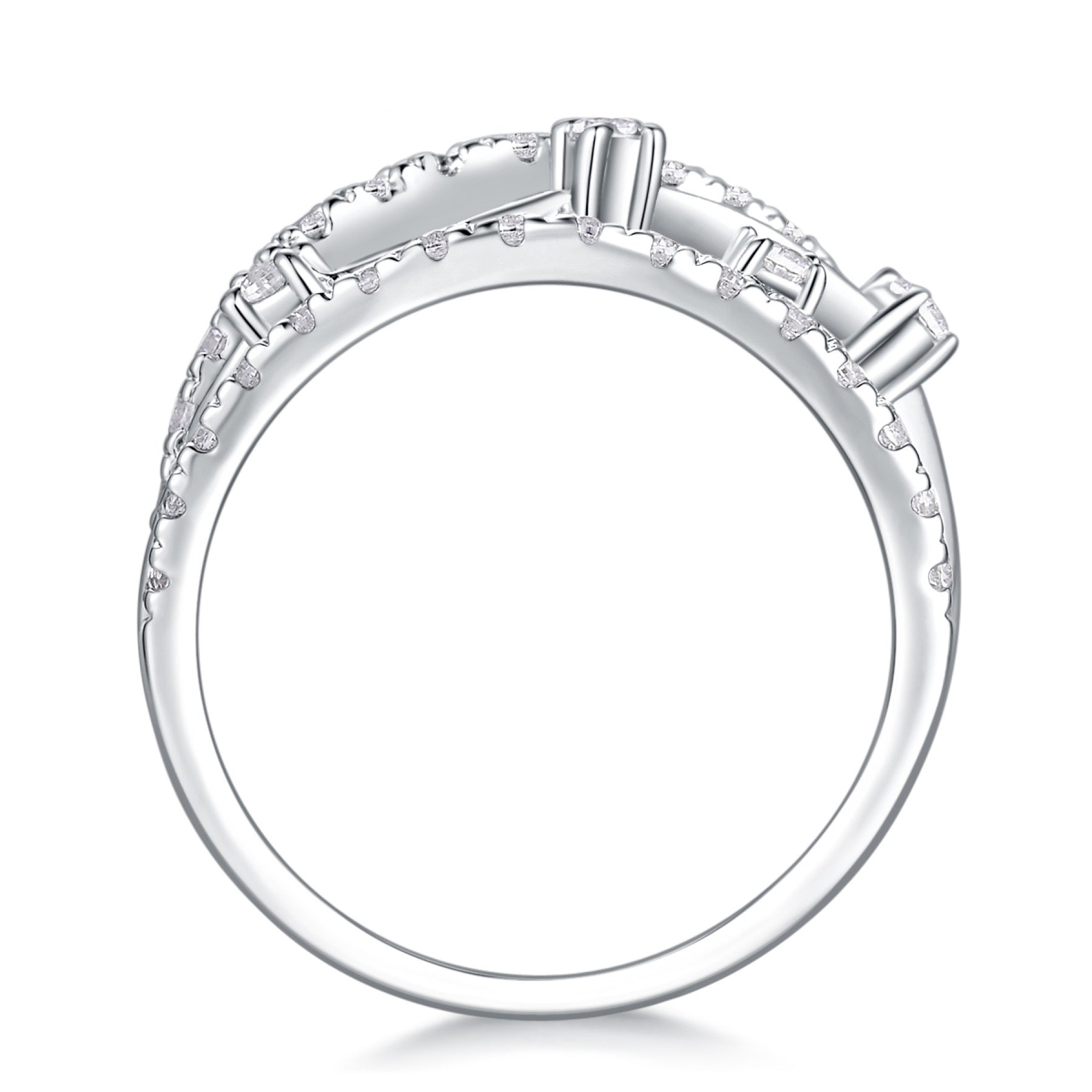 Ark Moissanite Band Ring in Sterling Silver