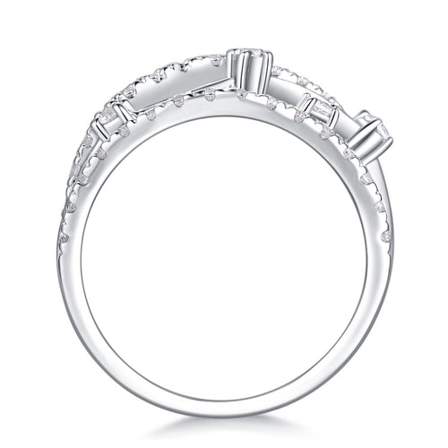 Ark Moissanite Band Ring in Sterling Silver