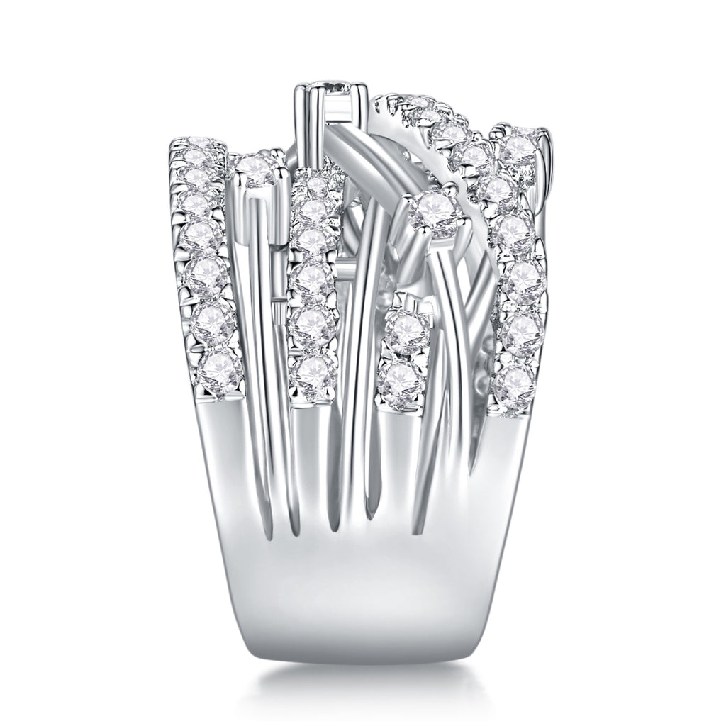 Ark Moissanite Band Ring in Sterling Silver