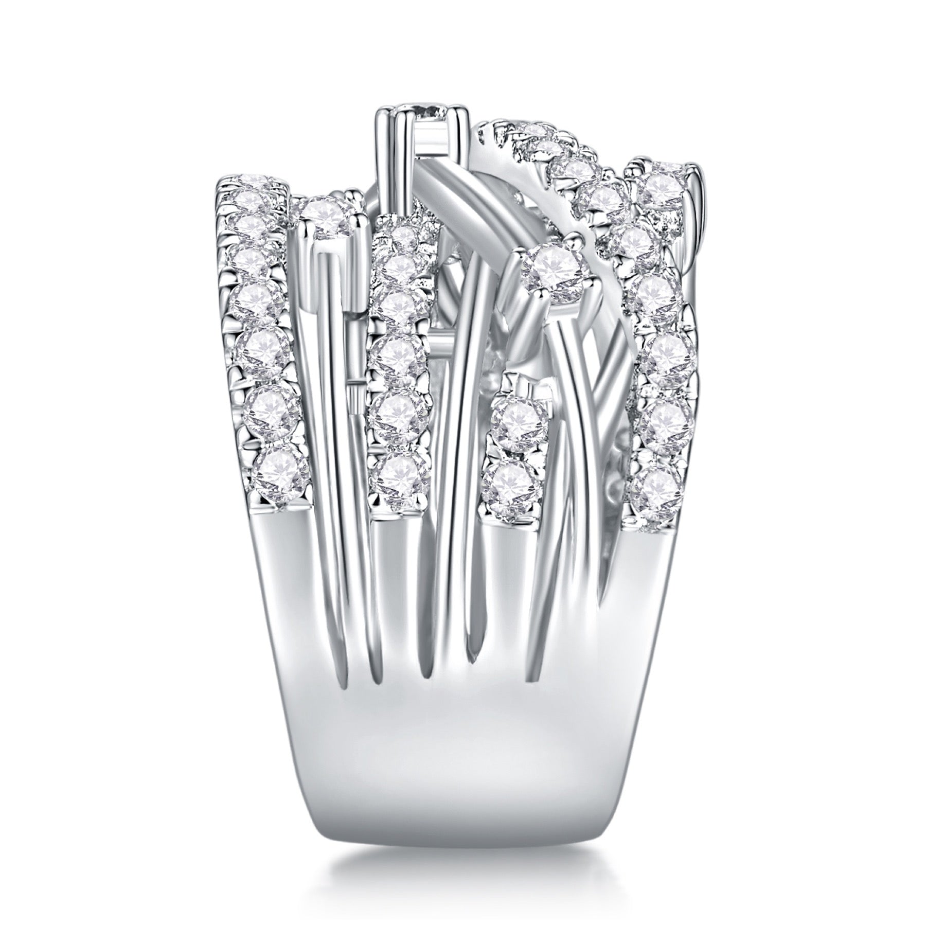 Ark Moissanite Band Ring in Sterling Silver