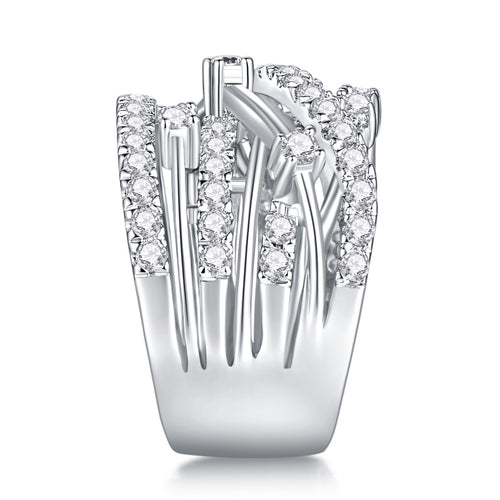 Ark Moissanite Band Ring in Sterling Silver