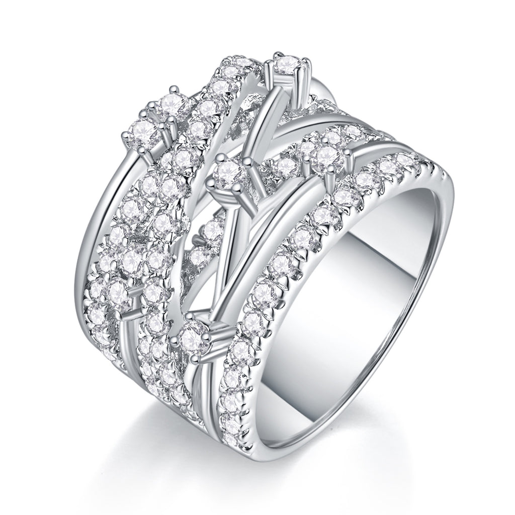 Ark Moissanite Band Ring in Sterling Silver
