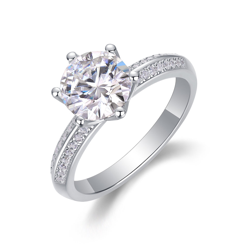 Bliss 2 Carat Moissanite Solitaire Ring in Sterling Silver
