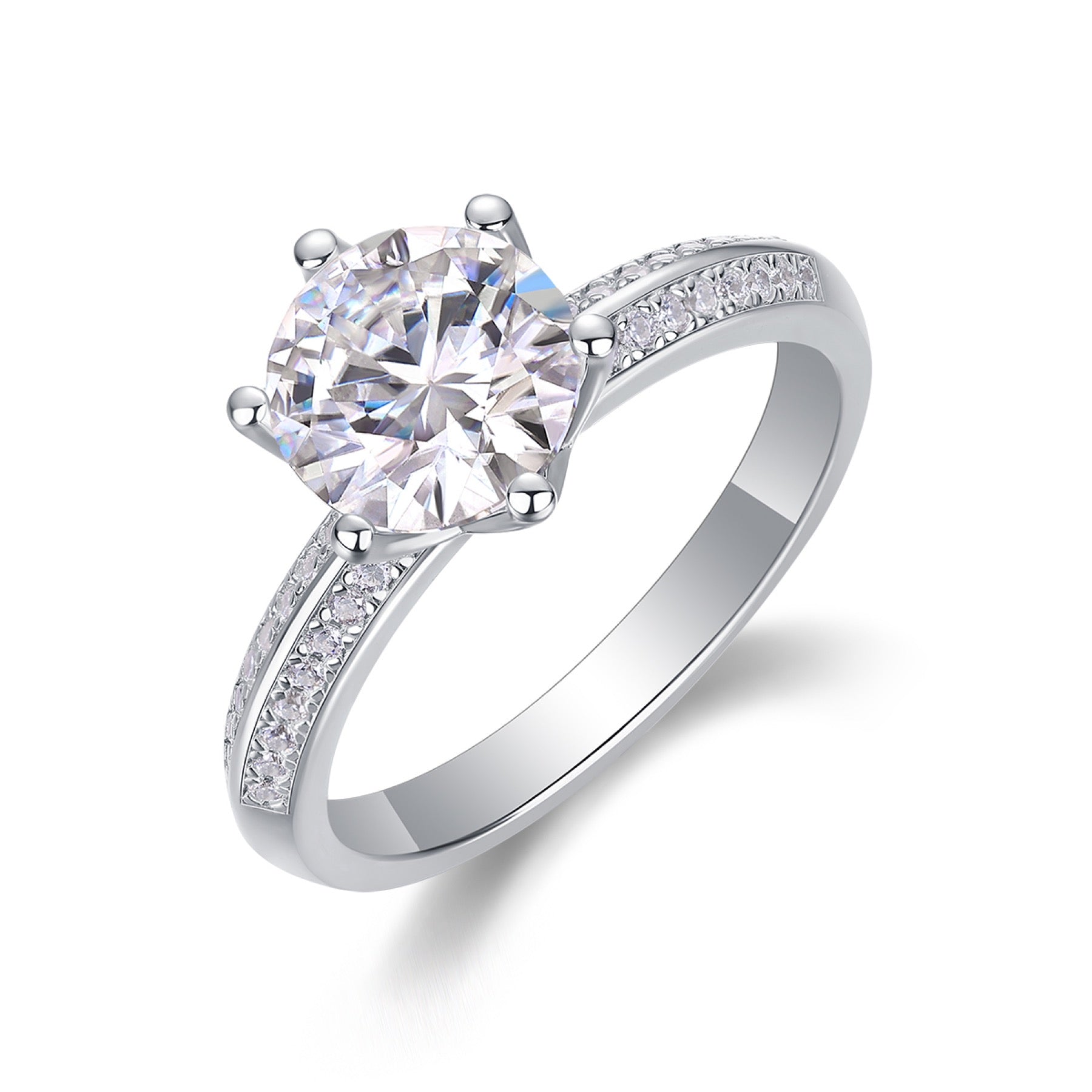 Bliss 2 Carat Moissanite Solitaire Ring in Sterling Silver