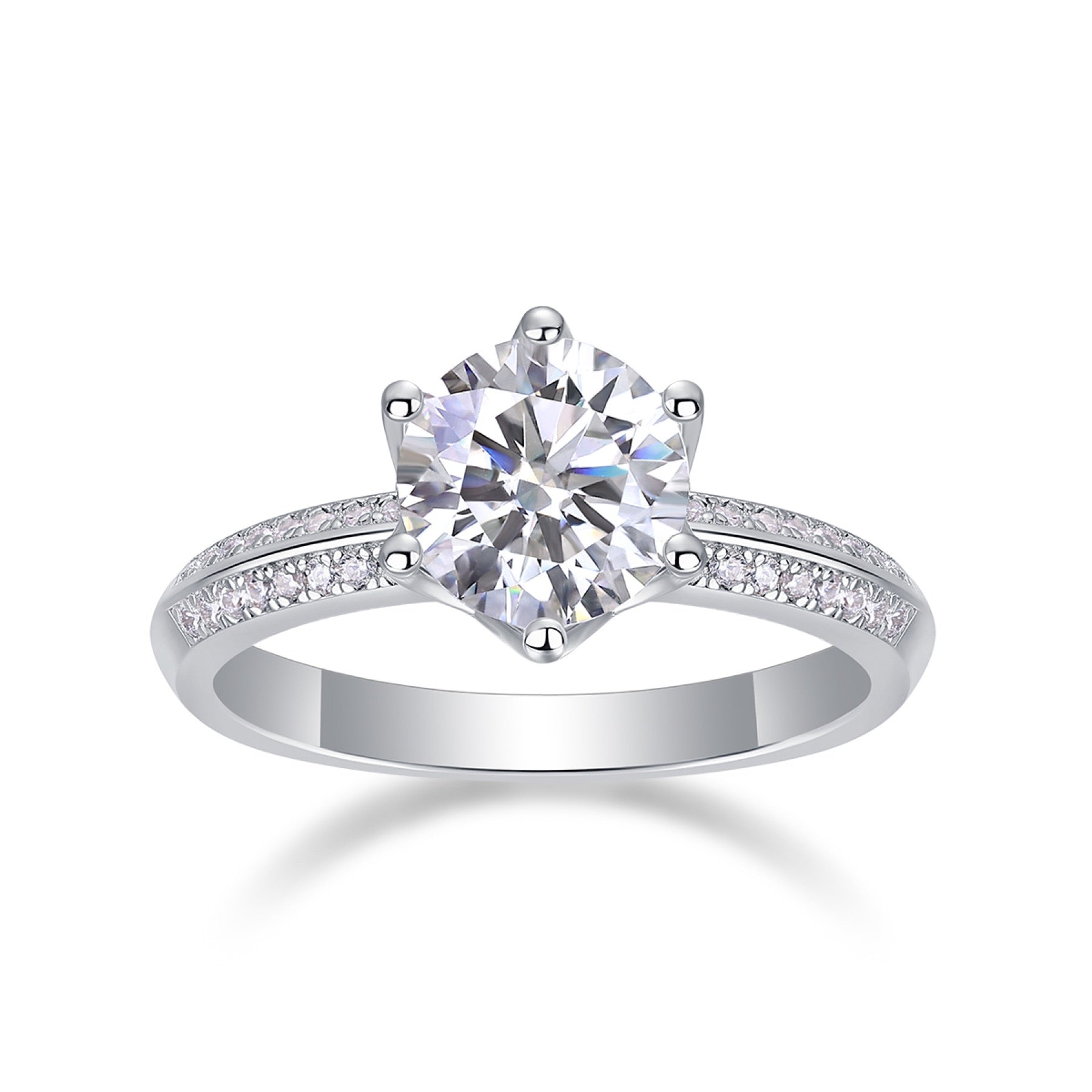 Bliss 2 Carat Moissanite Solitaire Ring in Sterling Silver