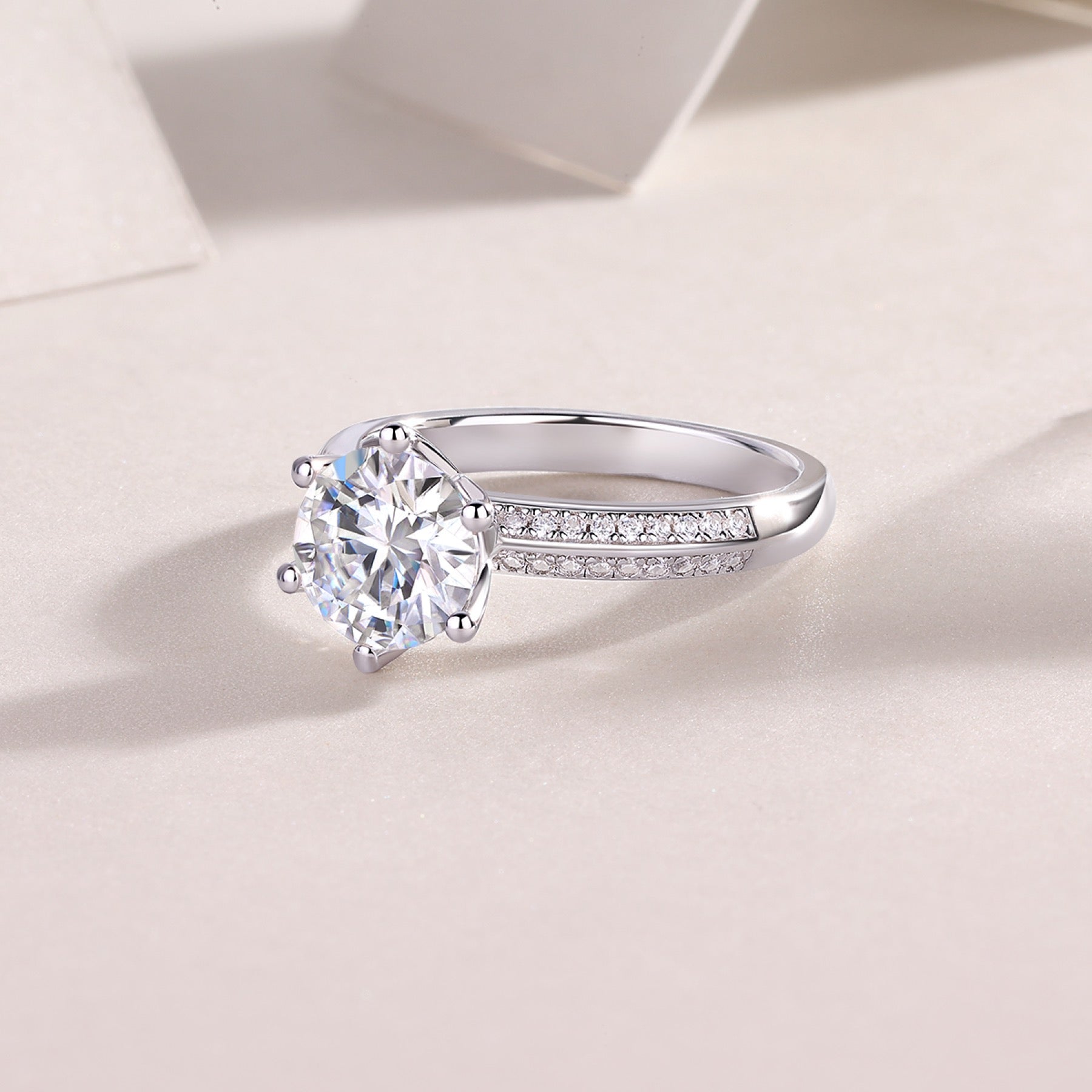 Bliss 2 Carat Moissanite Solitaire Ring in Sterling Silver
