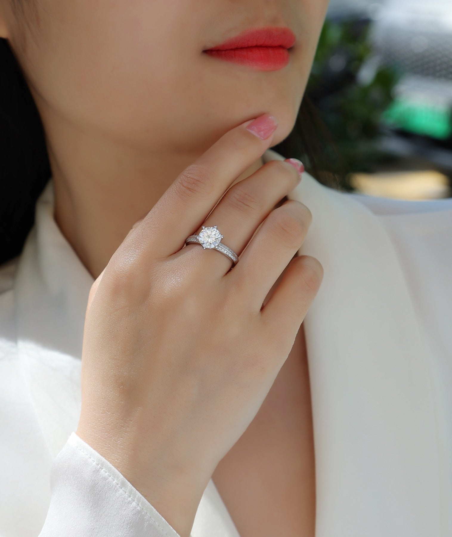 Bliss 2 Carat Moissanite Solitaire Ring in Sterling Silver