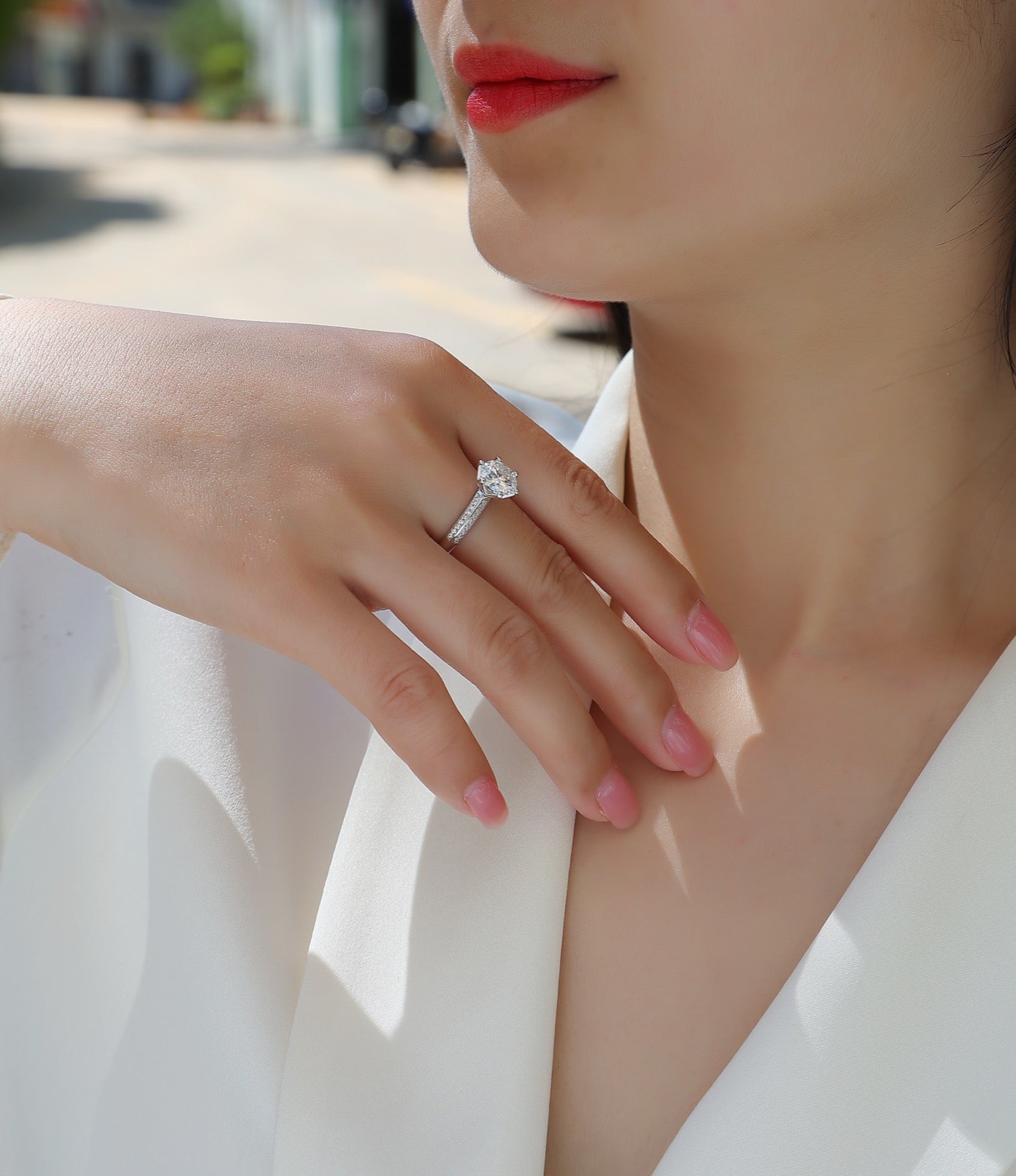 Bliss 2 Carat Moissanite Solitaire Ring in Sterling Silver