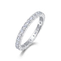 Starbeam Moissanite Eternity Band Ring in Sterling Silver