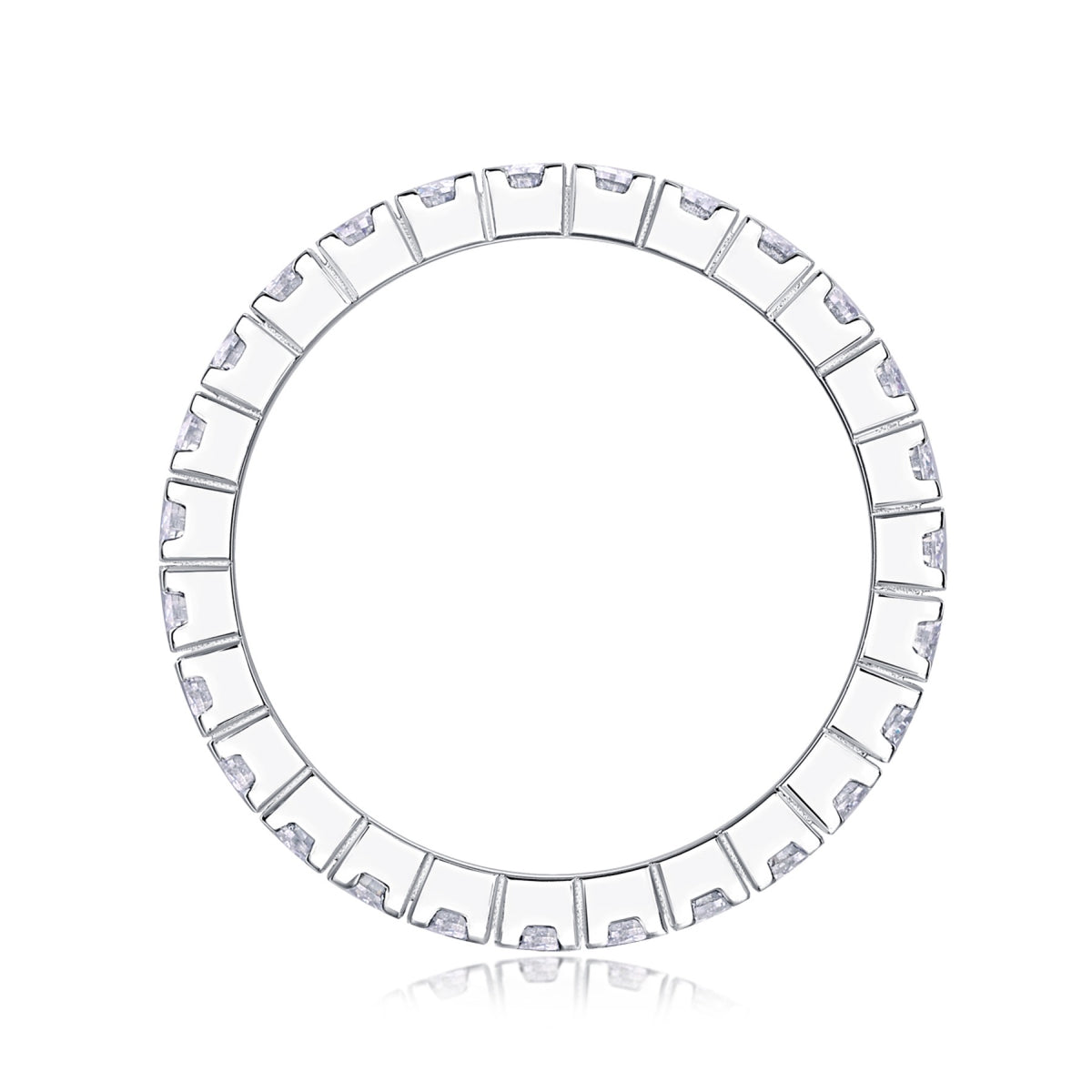 Starbeam Moissanite Eternity Band Ring in Sterling Silver